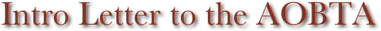 Intro Letter to the AOBTA
